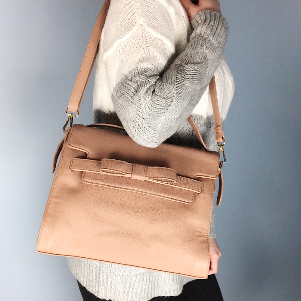 Ada Ribbon Satchel In Taupe - Picture 4 of 7